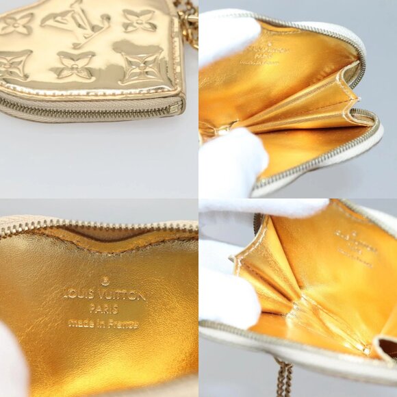 LOUIS VUITTON Monogram Miroir Porte Monnaie Coeur Purse Dore M93567 Auth 129270V - Picture 13 of 14